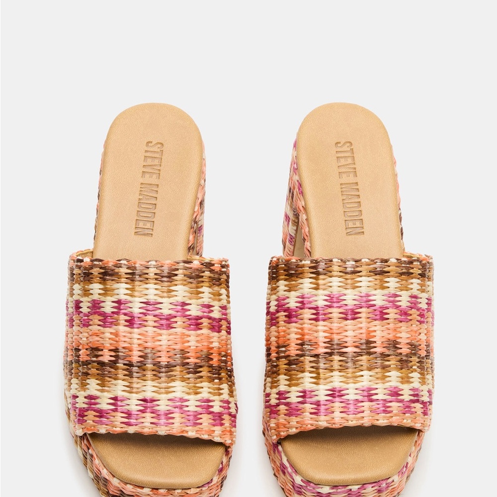 NEW! STEVE MADDEN KOLA PINK RAFFIA. NIB SZ 7 - Picture 4 of 5